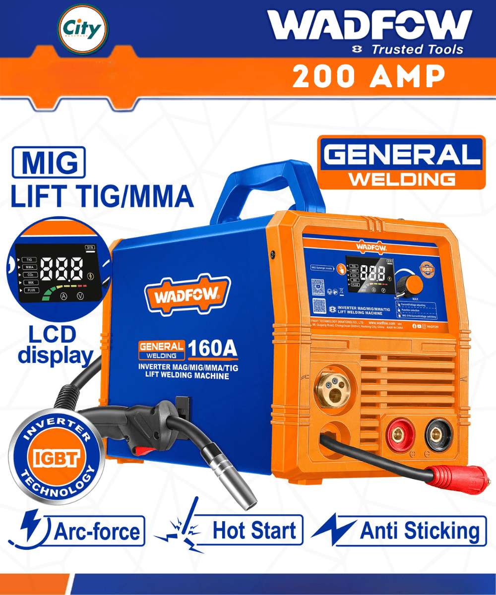 ১৬০ AMP ইনভার্টার MIG/MAG/MMA ওয়েল্ডিং মেশিন WADFOW WGTM1A16