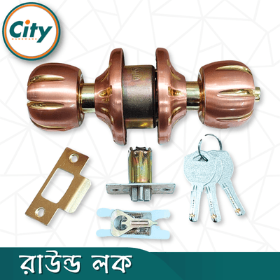 প্রিমিয়াম গুণমানের রাউন্ড লক রোজ গোল্ড রঙের নতুন মডেলের রাউন্ড লক সর্বজনীন কাঠের দরজার লক_img_5