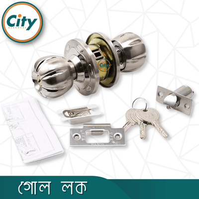 উচ্চ সুরক্ষা রাউন্ড লক কামরাঙ্গা মডেল সর্বজনীন কাঠের ডোর লক সিলভার রঙের দরজার লক_img_4