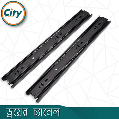 ১ জোড়া ড্রয়ার চ্যানেল বল বিয়ারিং স্লাইডার কালো ৩ পার্ট Drawer Channel_img_2