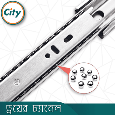 ১ জোড়া স্টেইনলেস স্টিলের ড্রয়ার চ্যানেল বল বিয়ারিং স্লাইডার ৩ পার্ট Drawer Channel_img_5