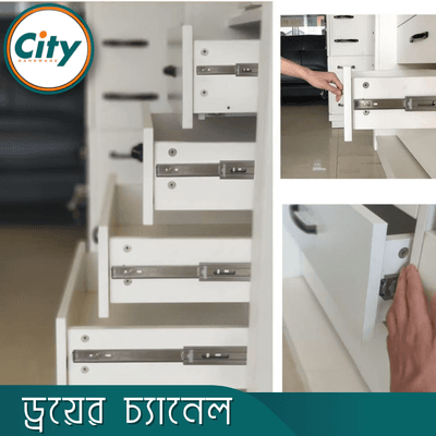 ১ জোড়া স্টেইনলেস স্টিলের ড্রয়ার চ্যানেল বল বিয়ারিং স্লাইডার ৩ পার্ট Drawer Channel_img_6
