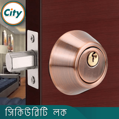 সিকিউরিটি লক ওয়ান সাইড কী ওয়ান সাইড নব সিস্টেম ডেডবোল্ট ডোর লক অ্যান্টিক কালার দরজার লক_img_4