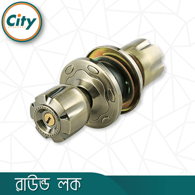 প্রিমিয়াম মানের রাউন্ড লক উচ্চ সুরক্ষার রাউন্ড লক ডোর লক অ্যান্টিক ব্রাশ রঙের দরজার লক_img_2