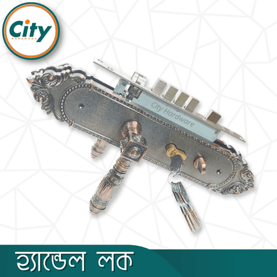উচ্চ সুরক্ষার বড় আকারের হ্যান্ডেল লক অতিরিক্ত নব সহ প্রধান দরজার জন্য অ্যান্টিক রঙের দরজার লক Door Lock_img_2