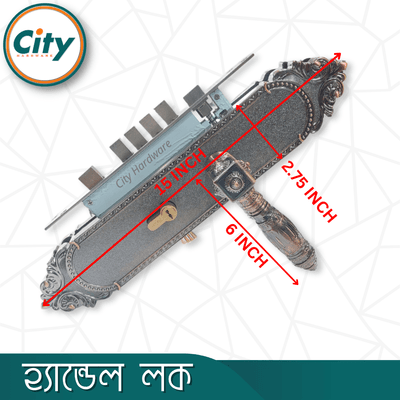 উচ্চ সুরক্ষার বড় আকারের হ্যান্ডেল লক অতিরিক্ত নব সহ প্রধান দরজার জন্য অ্যান্টিক রঙের দরজার লক Door Lock_img_5