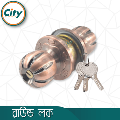 প্রিমিয়াম মানের রাউন্ড লক উচ্চ সুরক্ষা রাউন্ড লক কাঠের দরজার লক অ্যান্টিক রঙের ডোর লক_img_1