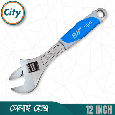 ১ পিস ১২ ইঞ্ছি সেলাই রেঞ্চ হেভি সামঞ্জস্যযোগ্য ক্রোম সফট রাবার গ্রিপ হ্যান্ডেল_img_3