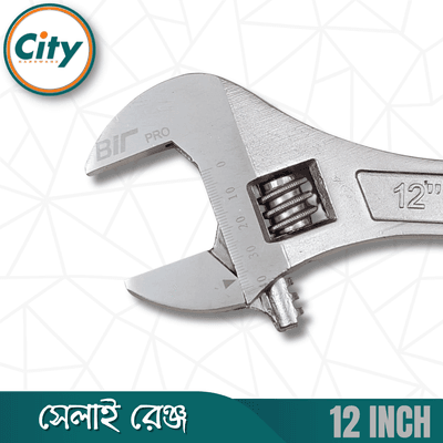 ১ পিস ১২ ইঞ্ছি সেলাই রেঞ্চ হেভি সামঞ্জস্যযোগ্য ক্রোম সফট রাবার গ্রিপ হ্যান্ডেল_img_4