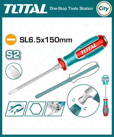 6 Inch Magnetic Slotted Impact Screwdriver TOTAL TGTSL6150_img_0