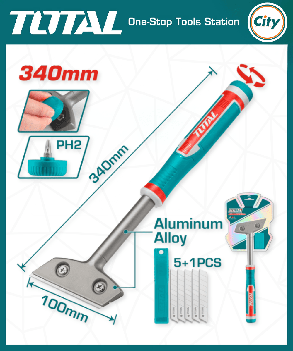 মেটাল স্ক্র্যাপার ৬টি ব্লেড সহ TOTAL TGS3088