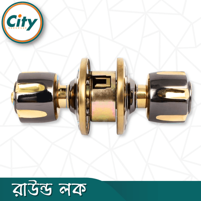 উচ্চ সুরক্ষা রাউন্ড লক ব্ল্যাক গোল্ড রঙের কামরাঙ্গা মডেল সর্বজনীন কাঠের দরজার লক Door Lock_img_3