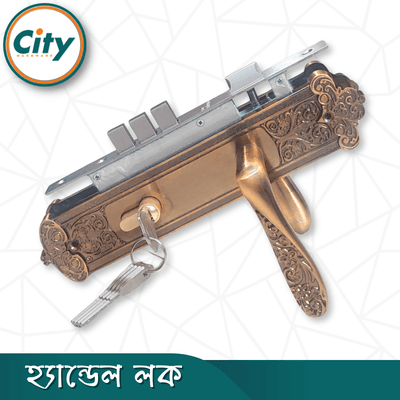 উচ্চ সুরক্ষার স্ট্যান্ডার্ড সাইজের হ্যান্ডেল লক প্রধান দরজার জন্য কফি রঙের দরজার লক Door Lock_img_1