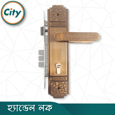 উচ্চ সুরক্ষার স্ট্যান্ডার্ড সাইজের হ্যান্ডেল লক প্রধান দরজার জন্য কফি রঙের দরজার লক Door Lock_img_3