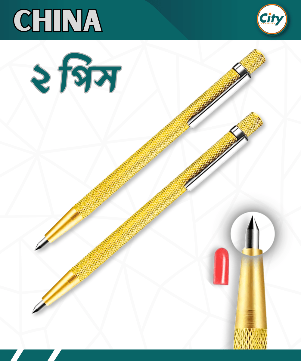 ২ পিস টাইলস কাটার কলম ডায়মন্ড মেটাল খোদাই করা কলম টংস্টেন কার্বাইড মার্কার পেন স্টিলের টিপ মার্কিং মার্কার