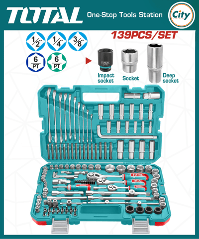 ১৩৯ পিসের কম্বিনেশন সকেট রেঞ্চ সেট TOTAL THKTHP21396_img_0