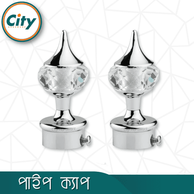 ১ জোড়া (২ পিস) সিপি পালিশ করা ক্রিস্টাল মিনার পর্দার পাইপ কভার পাইপ ক্যাপ ১ ইঞ্চি পাইপের জন্য পর্দা সজ্জা মিনার_img_2