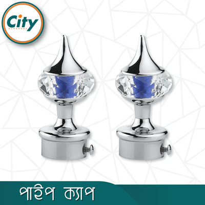 ১ জোড়া (২ পিস) সিপি পালিশ করা ক্রিস্টাল মিনার পর্দার পাইপ কভার পাইপ ক্যাপ ১ ইঞ্চি পাইপের জন্য পর্দা সজ্জা মিনার_img_3