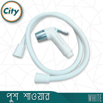 টয়লেট পুশ শাওয়ার হ্যান্ড পুশ শাওয়ার কমোড শাওয়ার সেট সাদা_img_1