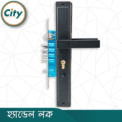 প্রিমিয়াম কুয়ালিটি ডোর লক বড় আকারের হ্যান্ডেল লক অতিরিক্ত নব সহ প্রধান দরজার জন্য কালো রঙের দরজার লক Door Lock_img_4