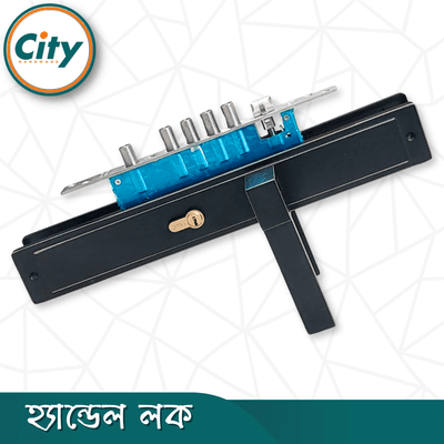 প্রিমিয়াম কুয়ালিটি ডোর লক বড় আকারের হ্যান্ডেল লক অতিরিক্ত নব সহ প্রধান দরজার জন্য কালো রঙের দরজার লক Door Lock_img_2
